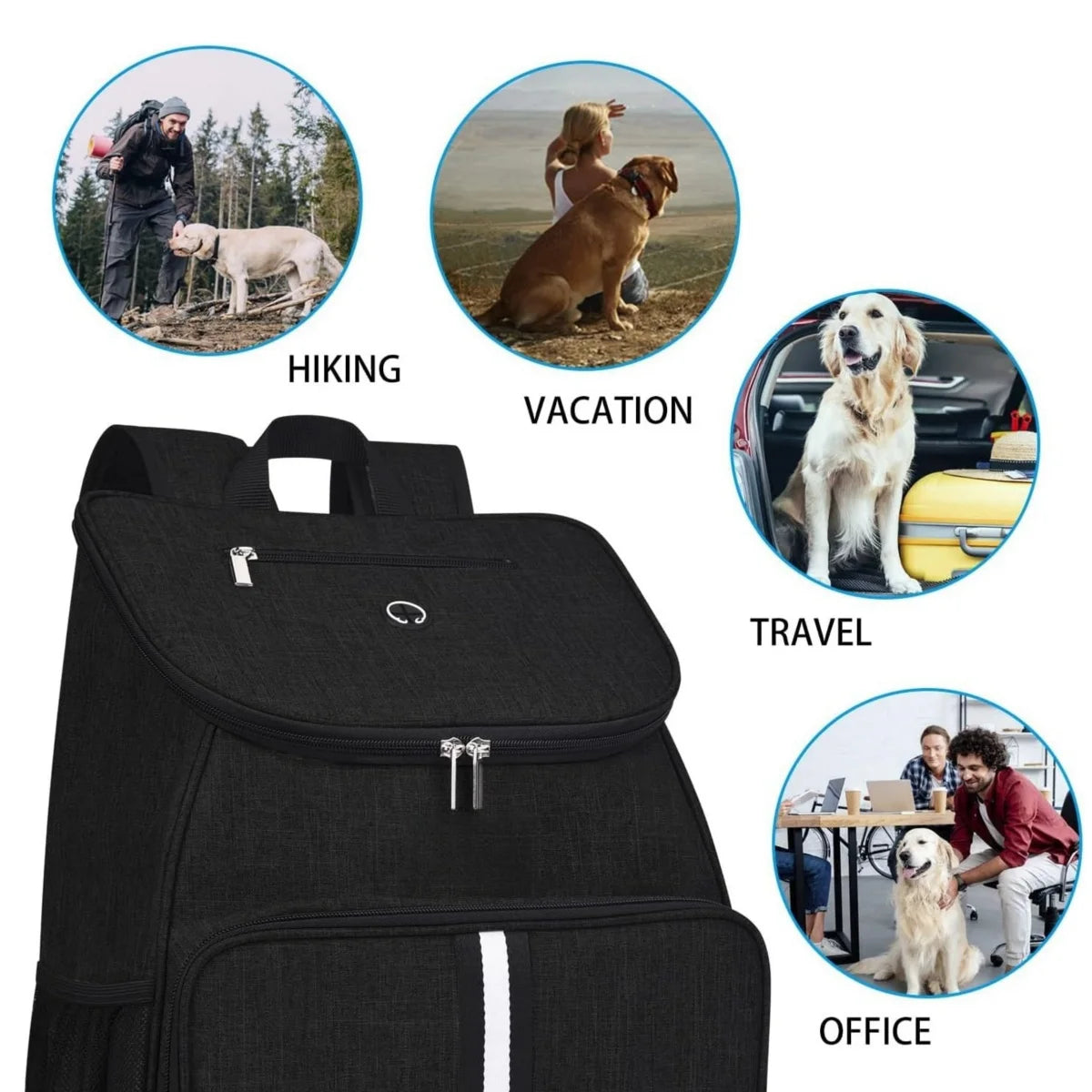 1 Pc Pet Travel Bag Dog Cat Supplies Backpack, Water-Resistent Diapers Food Travel Tote Backpacks Weekend Bags Accessories Set