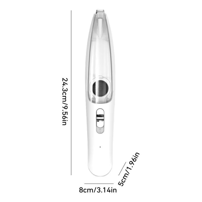 Clear Bin Cat Hair Trimmer Cordless Vacuum Pet Clipper with Suction Rechargeable USB Low Noise Electric Dog Groomer