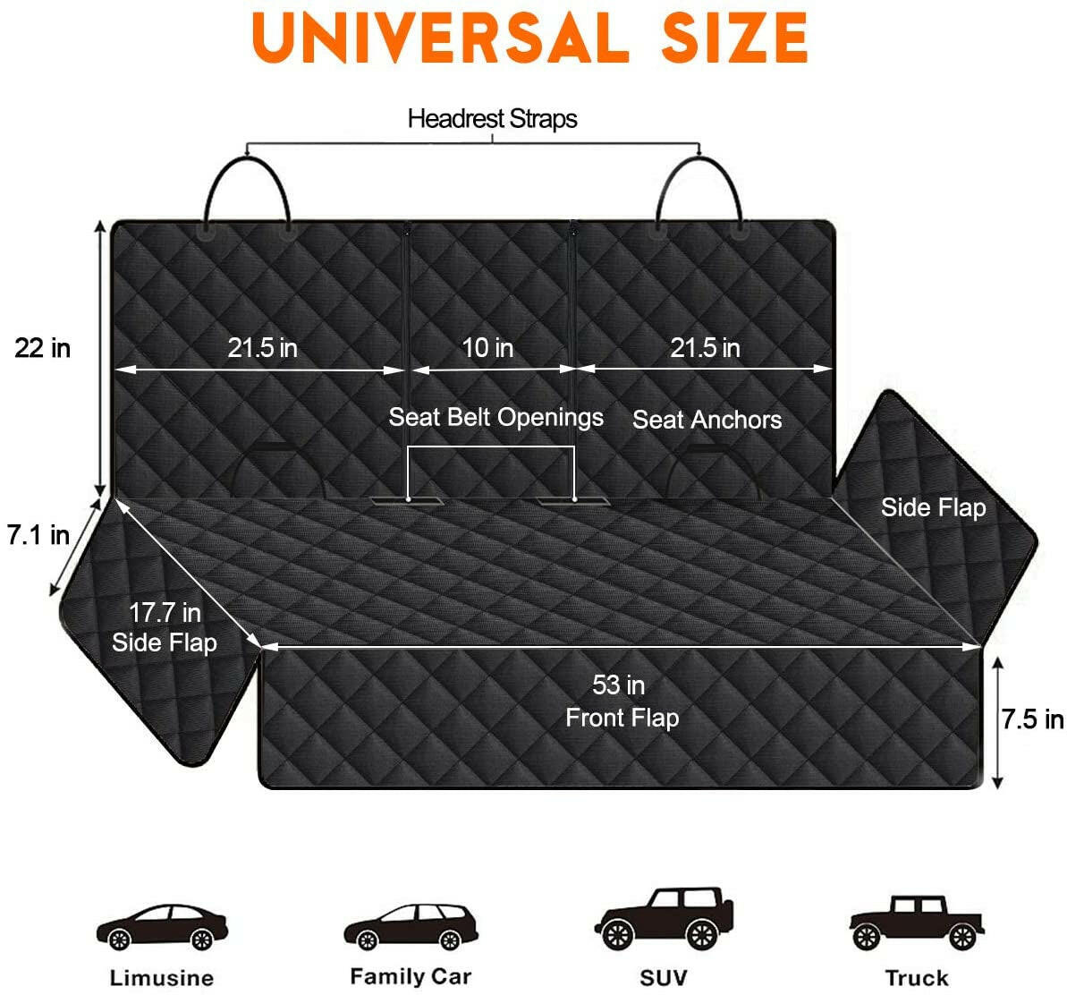 Ultimate Dog Car Seat Cover - Waterproof, Non-Slip Protector for Back Seats.