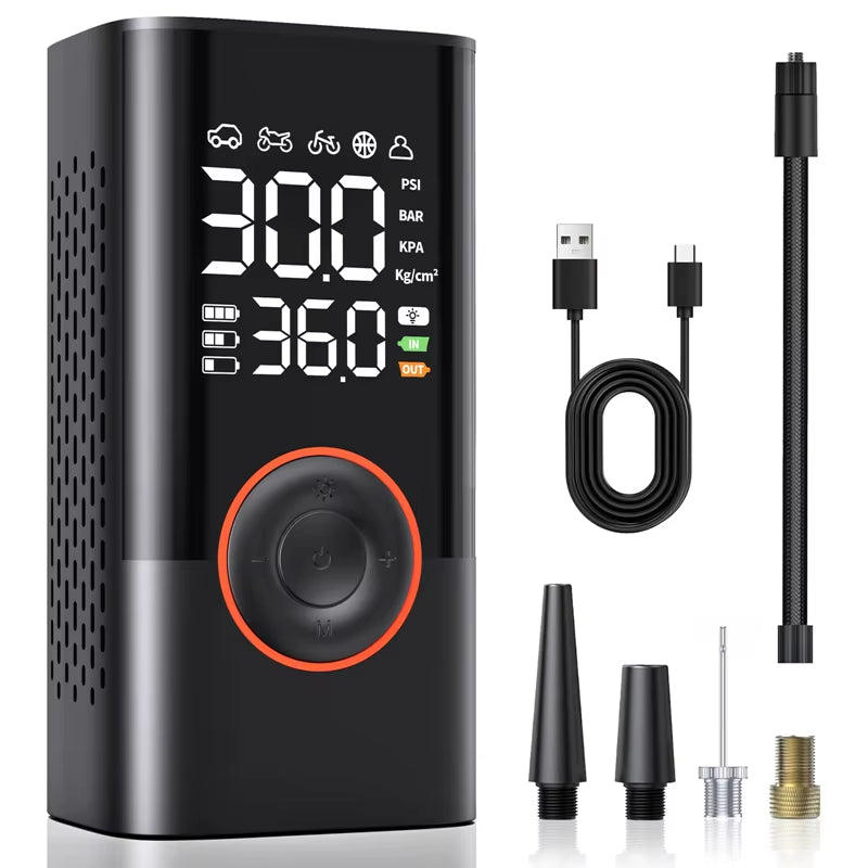 Powerful Wireless Car Air Compressor - Versatile Electric Tire Inflator for Cars, Motorcycles, Bicycles, and More!