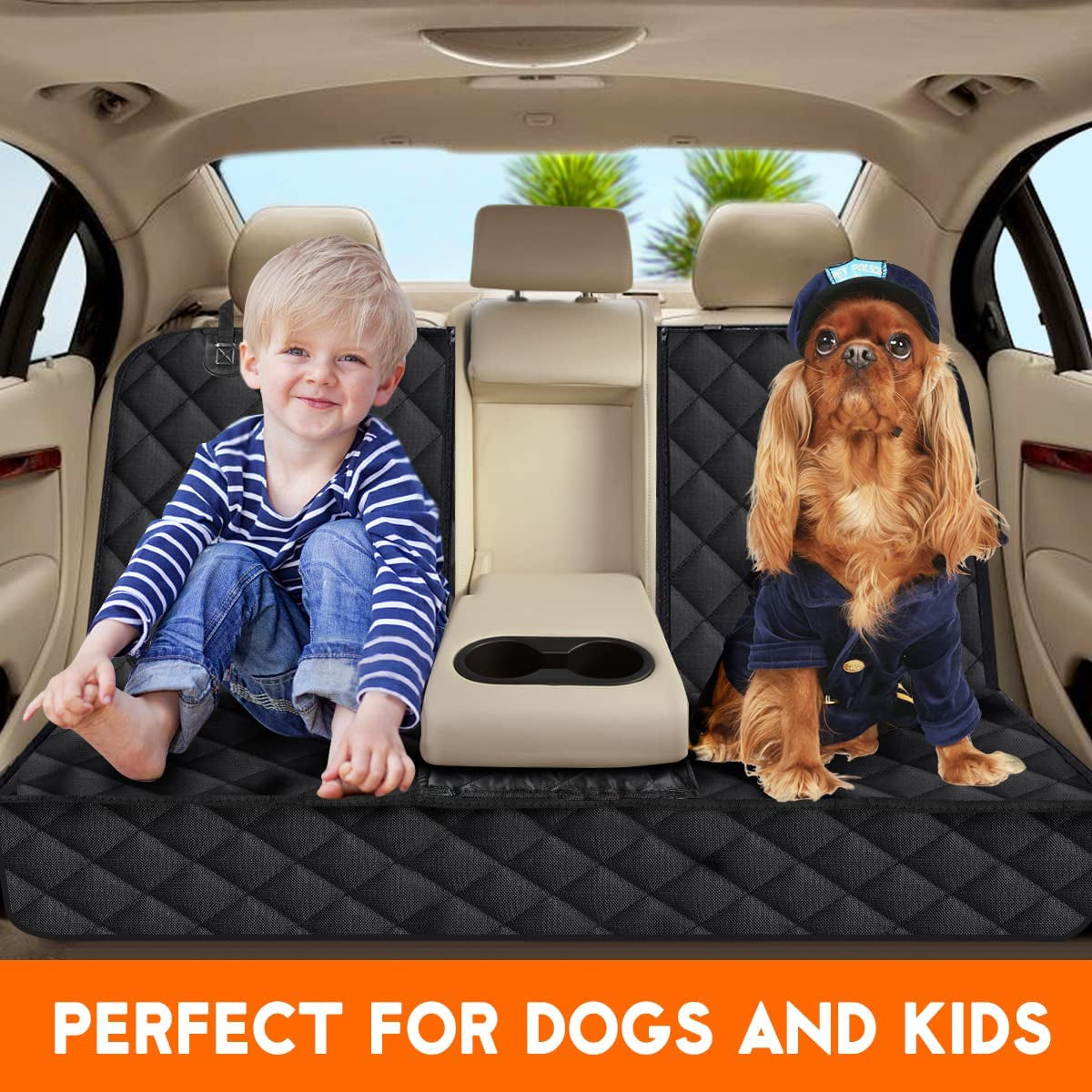 Ultimate Dog Car Seat Cover - Waterproof, Non-Slip Protector for Back Seats - Fits Most Cars, Trucks & SUVs - Black