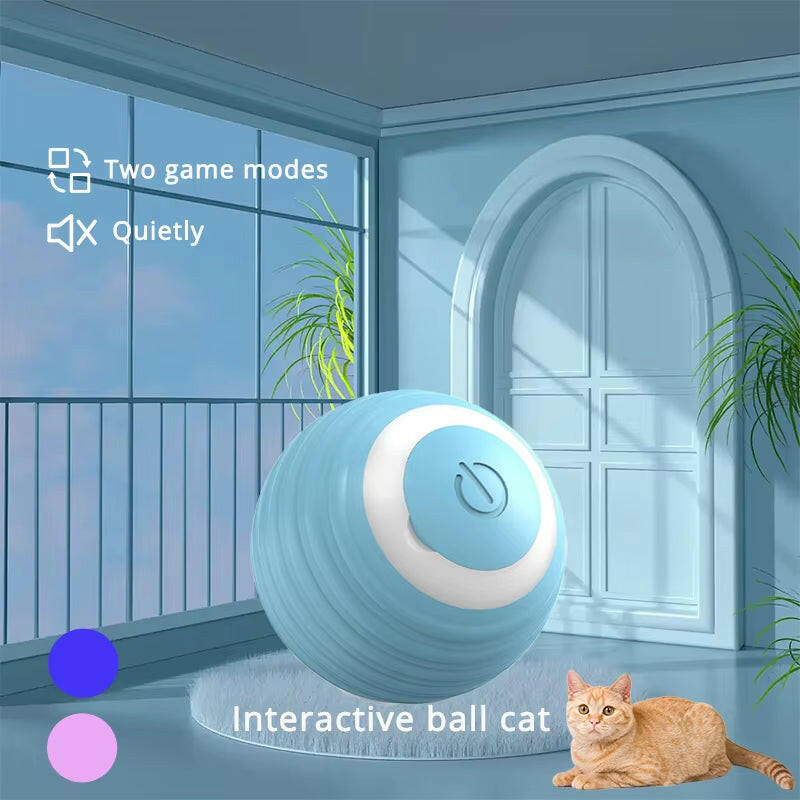 Engaging Smart Interactive Cat Toy Ball - Rechargeable Automatic Moving Teaser for Indoor Fun.