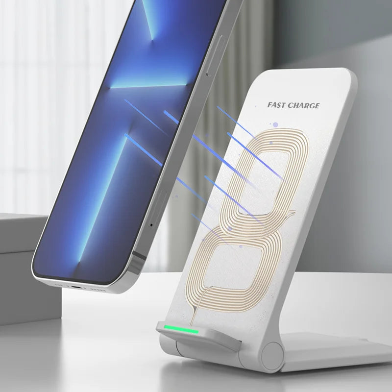 Wireless Charger Stand Pad for Iphone 15 14 13 12 11 Pro Max Samsung Xiaomi Phone Chargers Induction Fast Charging Dock Station