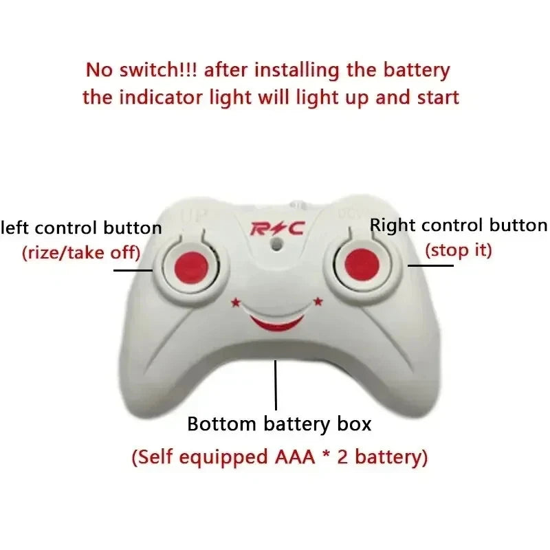Rechargeable Mini RC Drone Remote Safe Fall-Resistant RC Helicopters Drone Children Toys(No Remote Control Battery)