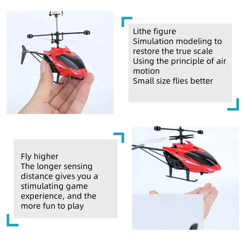 Rechargeable Mini RC Drone Remote Safe Fall-Resistant RC Helicopters Drone Children Toys(No Remote Control Battery)