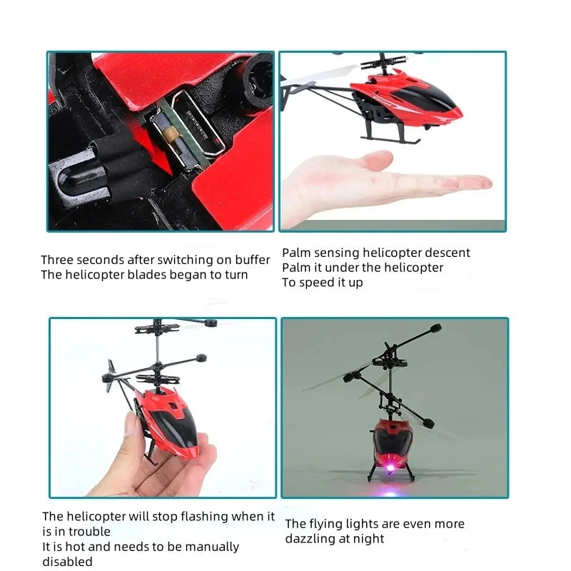 Rechargeable Mini RC Drone Remote Safe Fall-Resistant RC Helicopters Drone Children Toys(No Remote Control Battery)