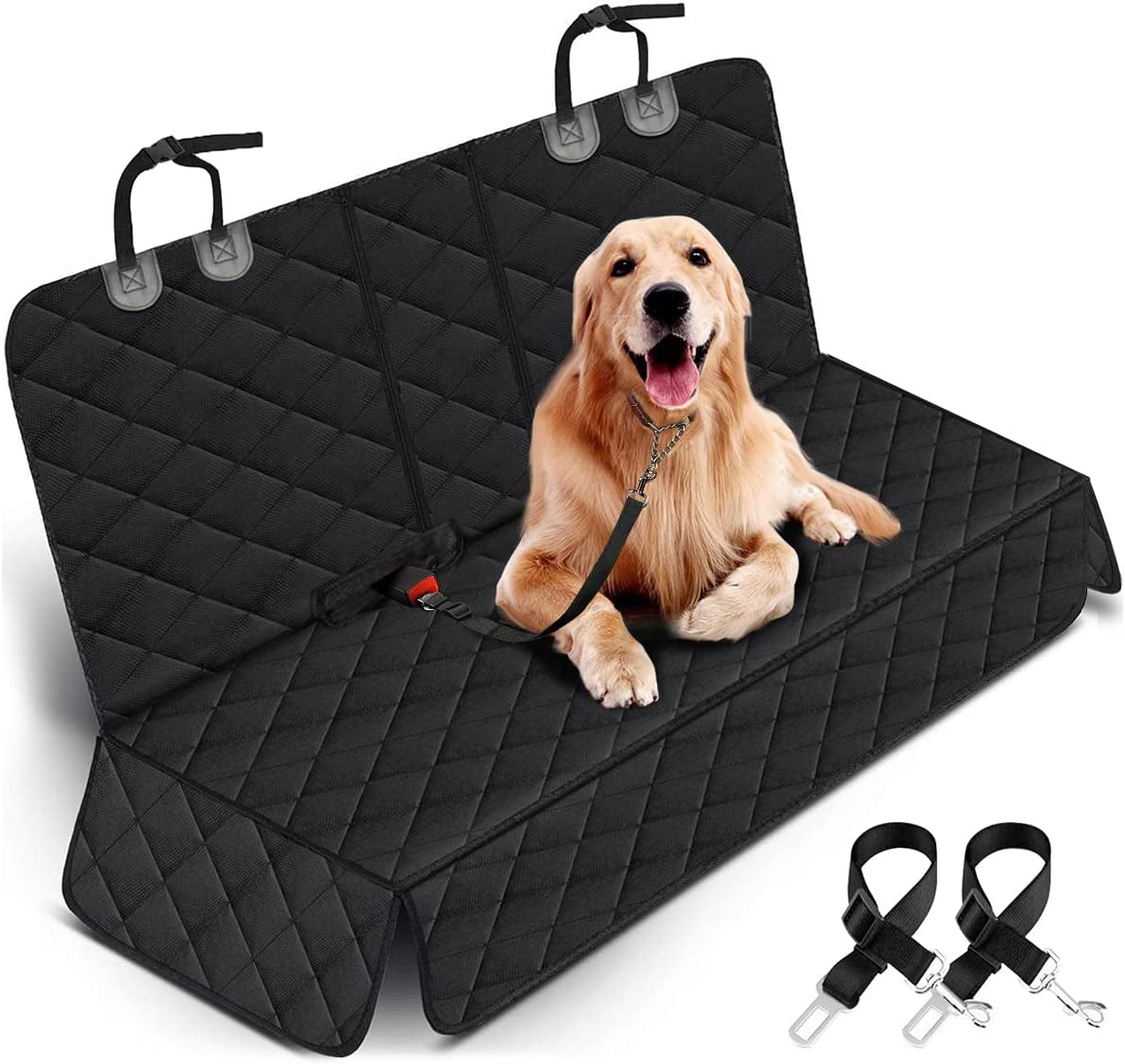 Ultimate Dog Car Seat Cover - Waterproof, Non-Slip Protector for Back Seats - Fits Most Cars, Trucks & SUVs - Black
