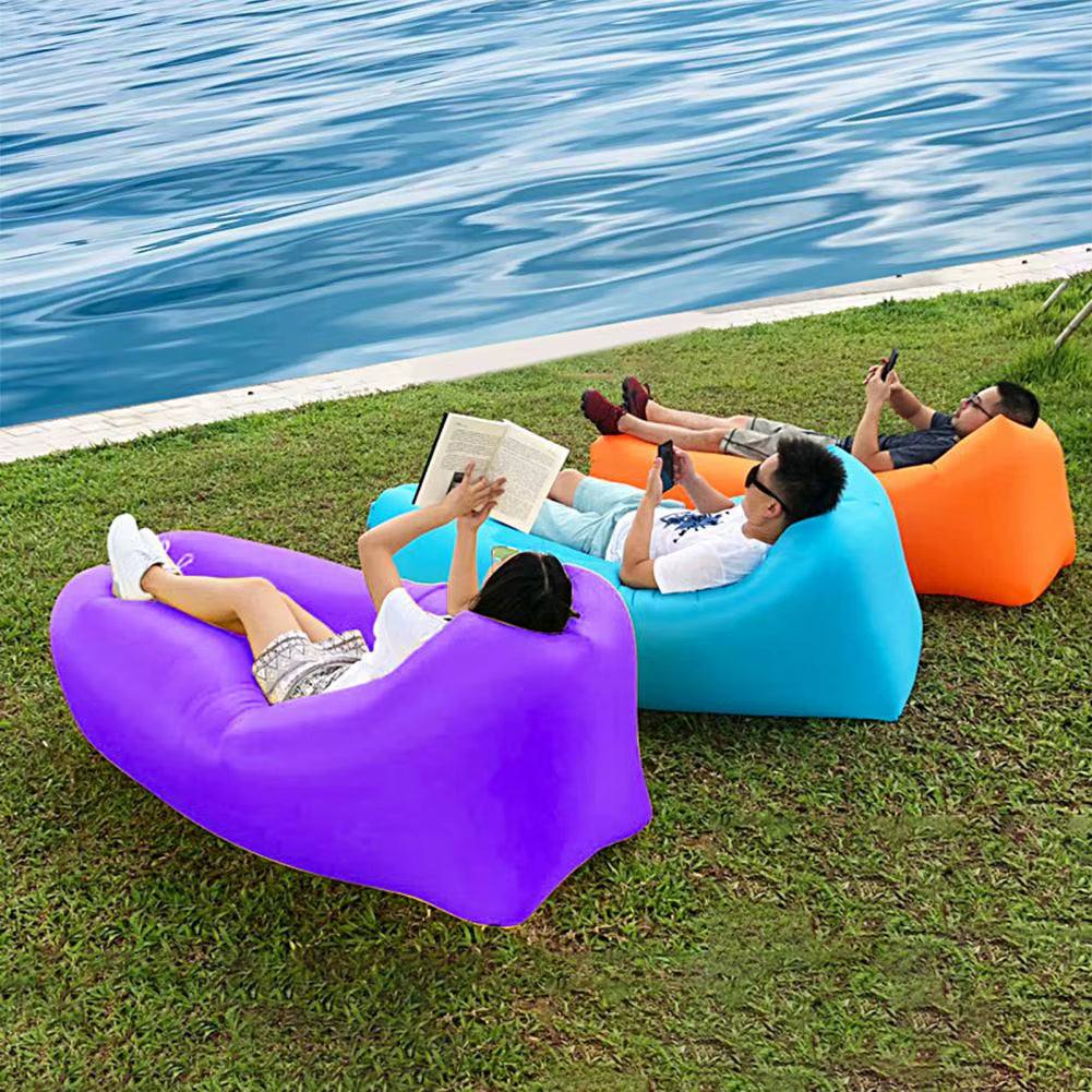 Experience Ultimate Comfort Anywhere with Our Waterproof Inflatable Lounger Air Sofa - Perfect for Camping, Picnics, and Beach Days!