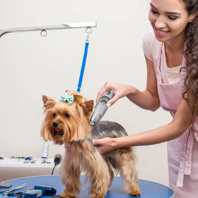Cordless Dog Hair Trimmer with Vacuum Suction - Rechargeable, Low Noise Electric Groomer for Effortless Pet Grooming