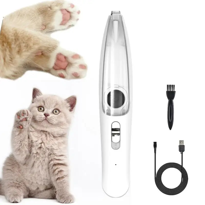 Cordless Dog Hair Trimmer with Vacuum Suction - Rechargeable, Low Noise Electric Groomer for Effortless Pet Grooming