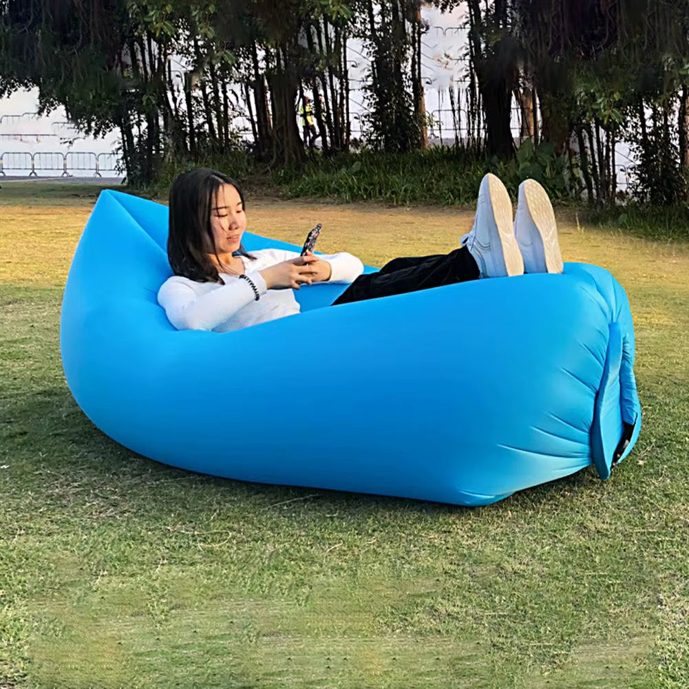 Experience Ultimate Comfort Anywhere with Our Waterproof Inflatable Lounger Air Sofa - Perfect for Camping, Picnics, and Beach Days!