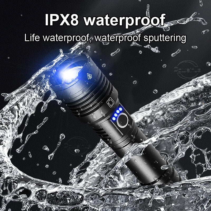 XHP390 Super Powerful LED Flashlight USB Rechargeable Torch Light Tactical High Power Flashlight Waterproof Hand Lantern Camping