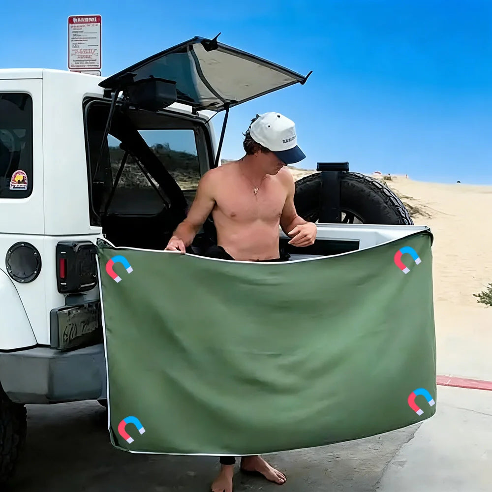 Multifunctional Outdoor Magnetic Bath Towel Coral Fleece Portable Magnet Towels Quick-Drying Beach Towel Bathroom Accessories
