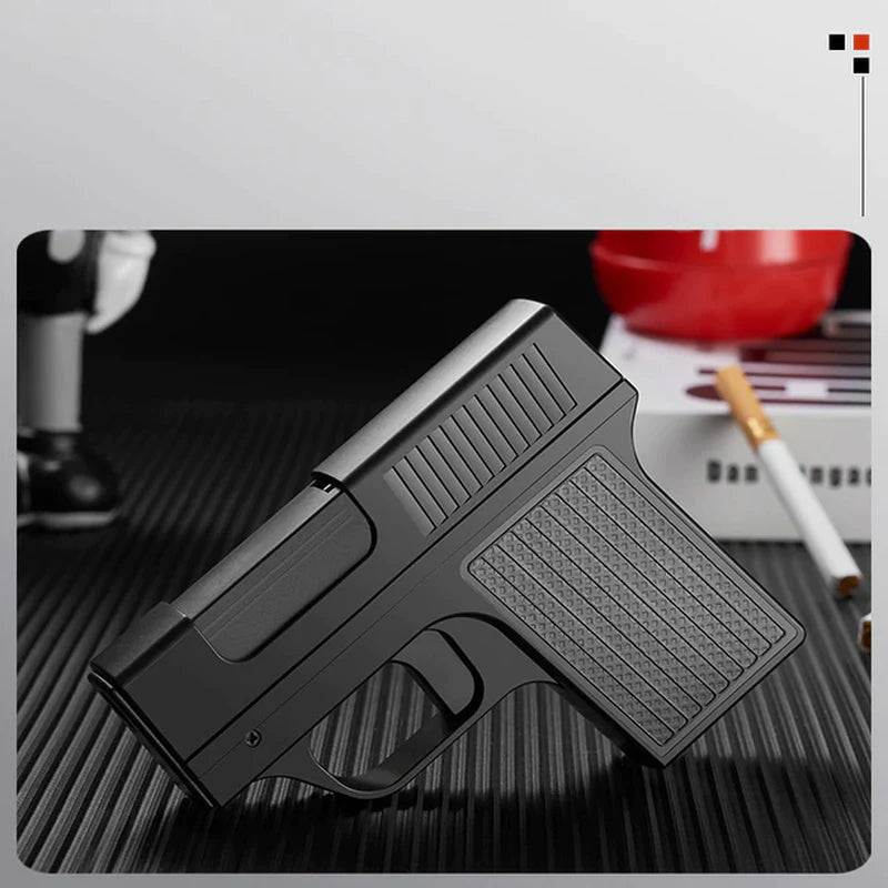 Professional Pistol Lighter Torch Gas Gun Set - 10 PCS Windproof Cigar and Cigarette Holders