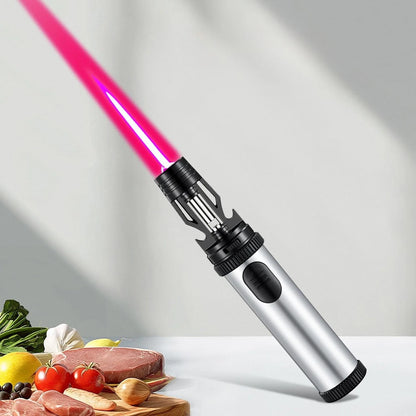 BBQ Barbecue Powerful Metal Gas Lighter Windproof Turbo Jet Red Blue Flame Kitchen Torch Cigar Smoking Accessories