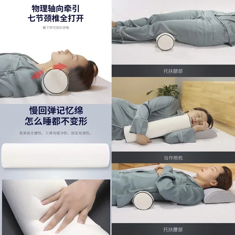 Memory Cotton Pillow Bedding Pillow Neck Protection Spine Lumbar Neck Maternity Pillow for Sleeping Orthopedic