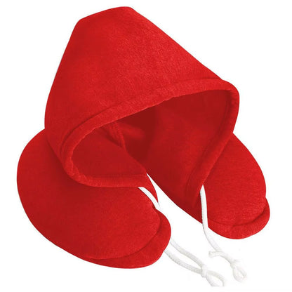 U-Shape Soft Comfortable Hooded Neck Travel Pillow Airplane Pillow with Hoodie