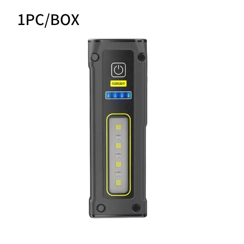 Super Bright LED Source Work Lamp with Magnet Alarm SOS Key Chain Power Bank Waterproof Emergency Flashlight