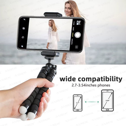 Tripods Tripod for Phone Mobile Camera Holder Clip Smartphone Monopod Tripe Stand Octopus Mini Tripod, Optional Wireless Remote