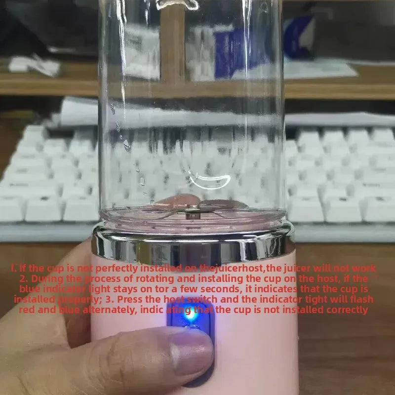 Portable Electric 400ml 6 Blades Juice Blender For Fresh Juice Smoothie