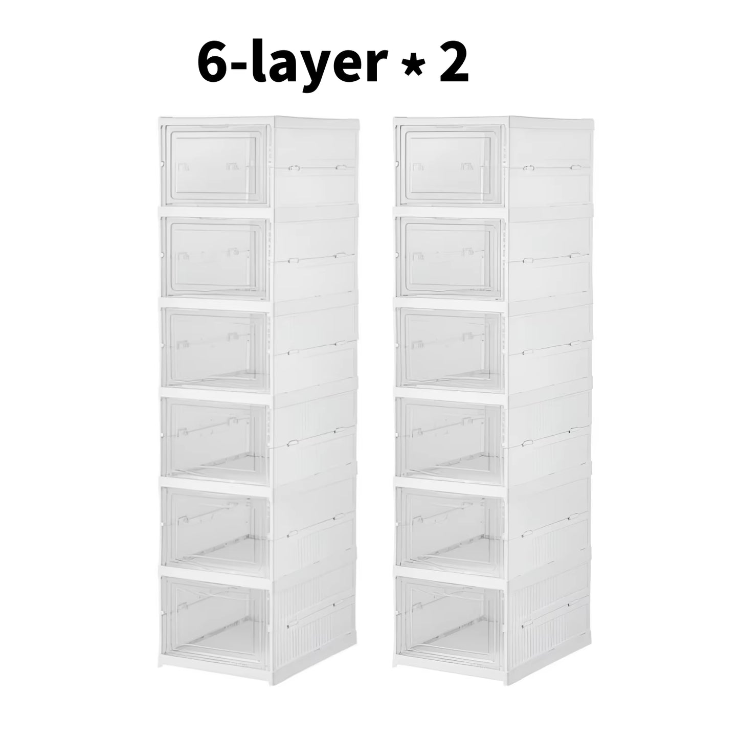 Foldable Clear Shoe Storage Organizer - Stackable Dustproof Sneaker Box Rack for Closet, Dorm, and Apartment