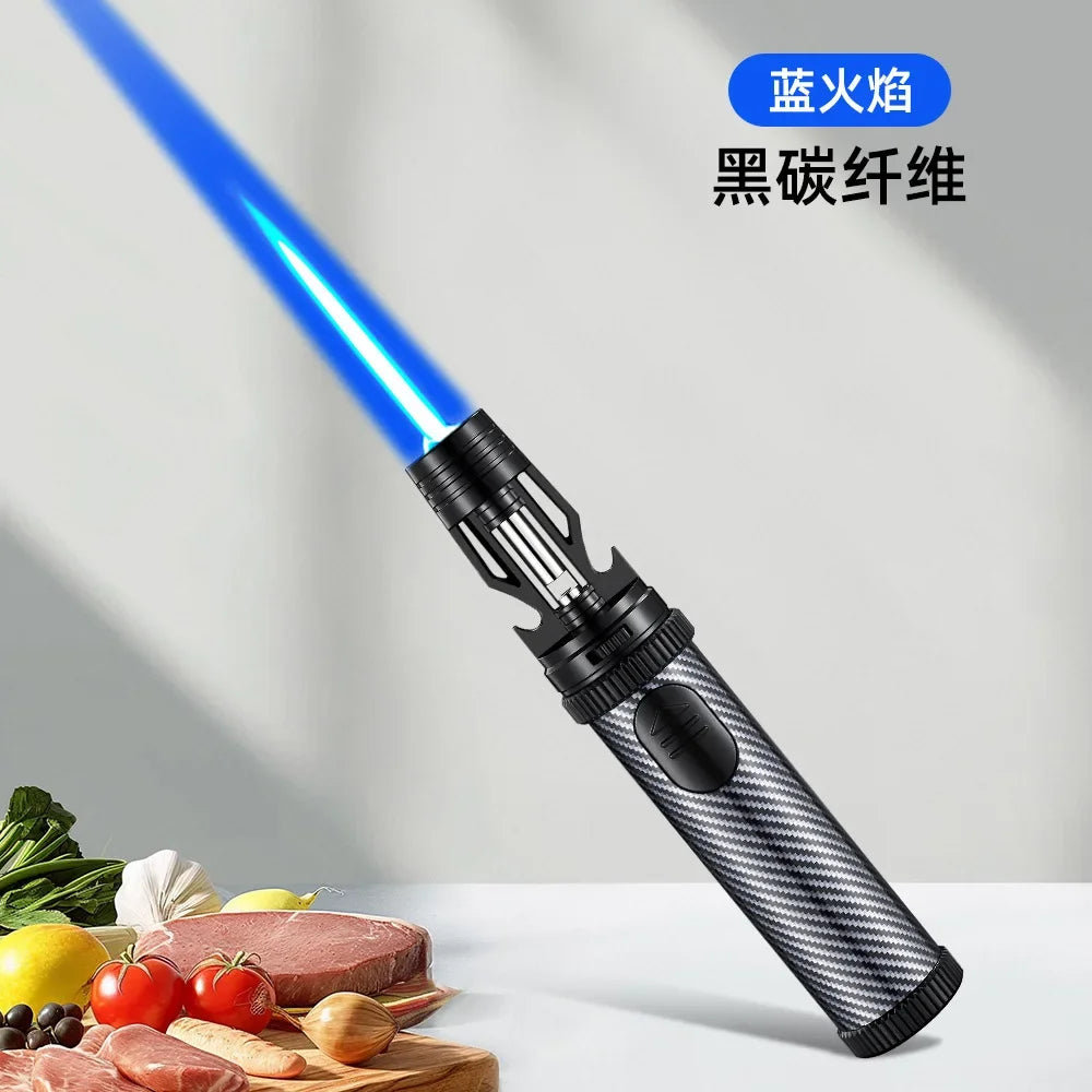 BBQ Barbecue Powerful Metal Gas Lighter Windproof Turbo Jet Red Blue Flame Kitchen Torch Cigar Smoking Accessories