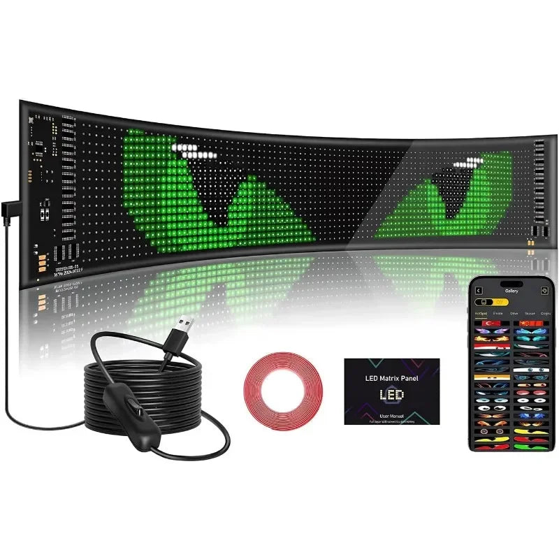 Programmable LED Devil Eyes Light for Cars - 23" x 4.7" Scrolling Display for Vehicle Windows and Festivals