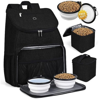 1 Pc Pet Travel Bag Dog Cat Supplies Backpack, Water-Resistent Diapers Food Travel Tote Backpacks Weekend Bags Accessories Set 