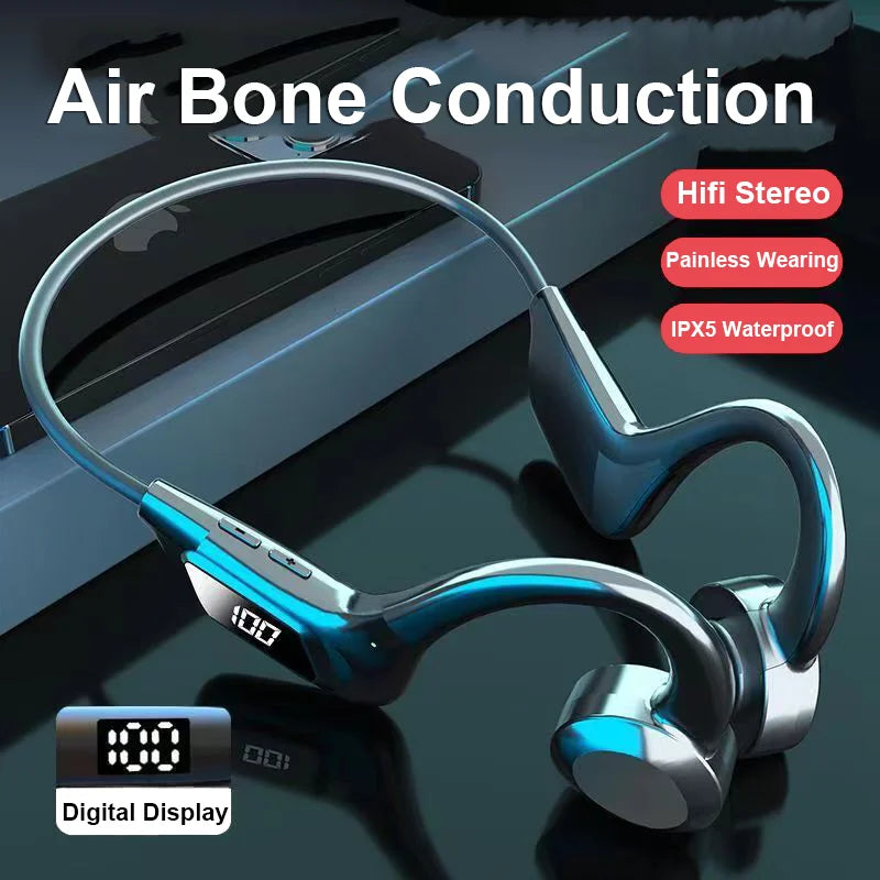 Bone Conduction Bluetooth 5.3 Earbuds Hanging Earhook IPX5 Running Sports Earphones with SD Card Play for Exercise Yoga Outdoor