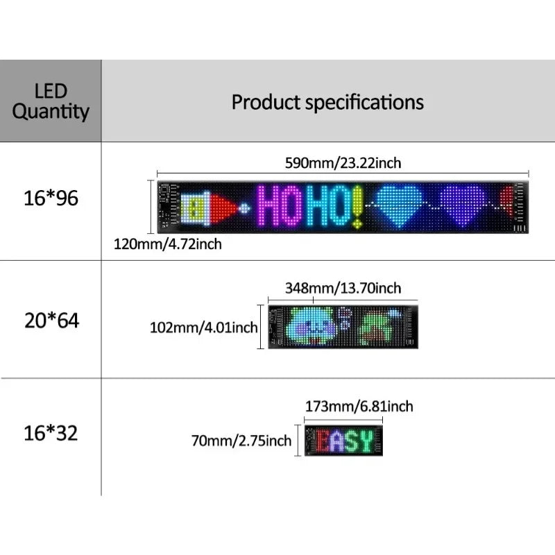 Programmable LED Devil Eyes Light for Cars - 23" x 4.7" Scrolling Display for Vehicle Windows and Festivals