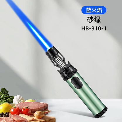 BBQ Barbecue Powerful Metal Gas Lighter Windproof Turbo Jet Red Blue Flame Kitchen Torch Cigar Smoking Accessories
