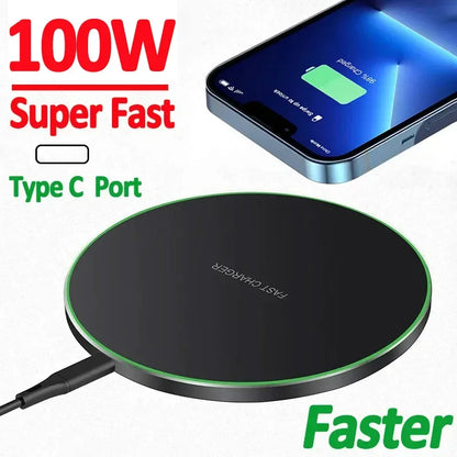 100W Fast Wireless Charger Pad for Iphone 15 14 13 12 X Pro Max 8 Samsung Galaxy S23 Xiaomi Wireless Charging Station Chargers