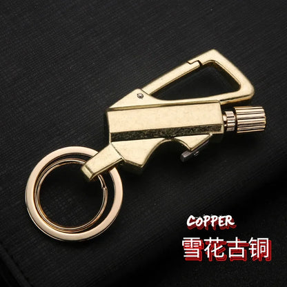 Outdoor Multifunctional Portable Match Keychain, Fuel Lighter, Metal, Camping Ignition Tool, Men'S Gadget