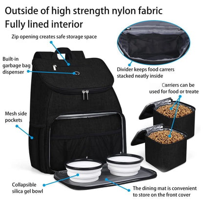 1 Pc Pet Travel Bag Dog Cat Supplies Backpack, Water-Resistent Diapers Food Travel Tote Backpacks Weekend Bags Accessories Set 