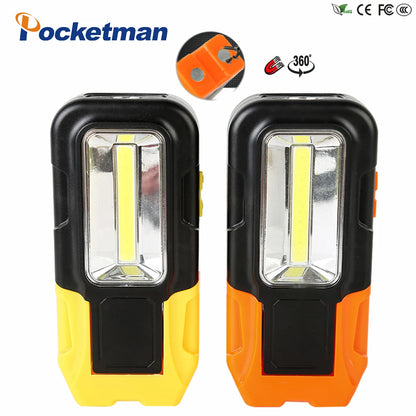 Portable Torch Strong Magnet COB LED Flashlight 3 Mode Battery Operated Latern Waterproof Mini Torch for Outdoor Camping