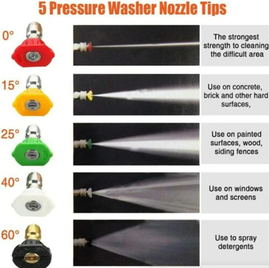 1/4" High-Pressure Washer Gun, 4000 PSI Foam Spray Wand with Nozzle for Car Wash