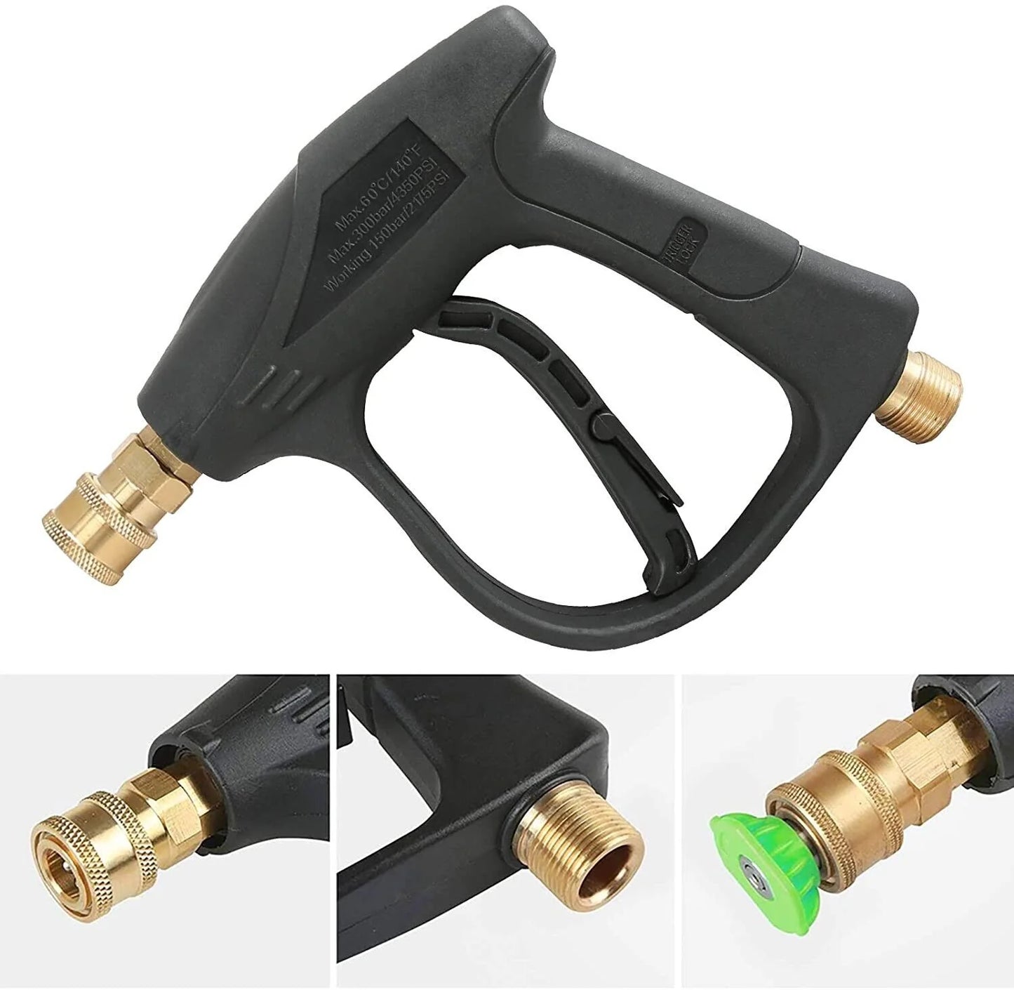 1/4" High-Pressure Washer Gun, 4000 PSI Foam Spray Wand with Nozzle for Car Wash