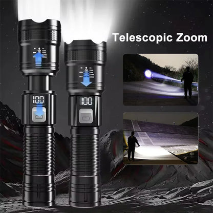 High Strong Power Led Flashlights Tactical Flash Light Torch Ultra Bright Lamp USB Charging Camping Fishing Defensa Zoom Lantern