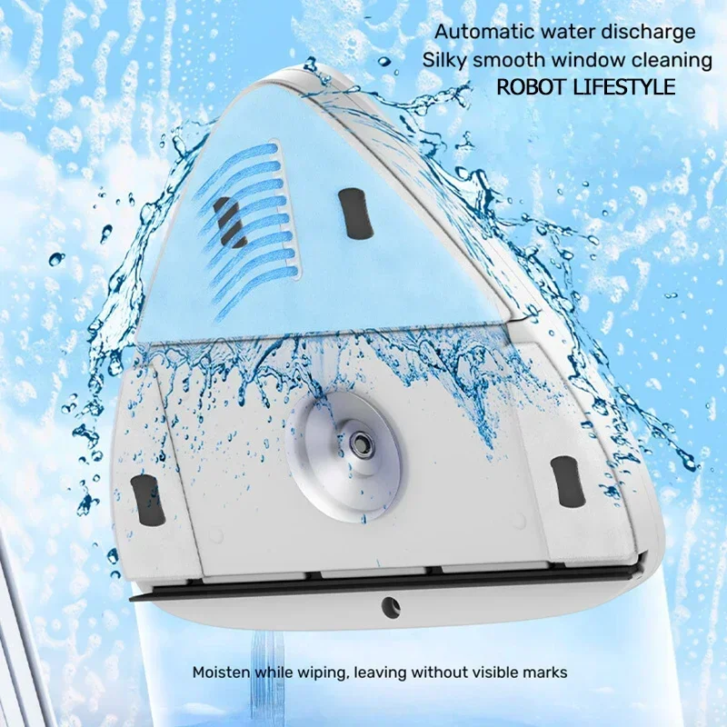 Magnetic Glass Cleaner Automatic Drainage Wiper Glass Double Sided Window Washer Cleaner Brush Household Cleaning Tool