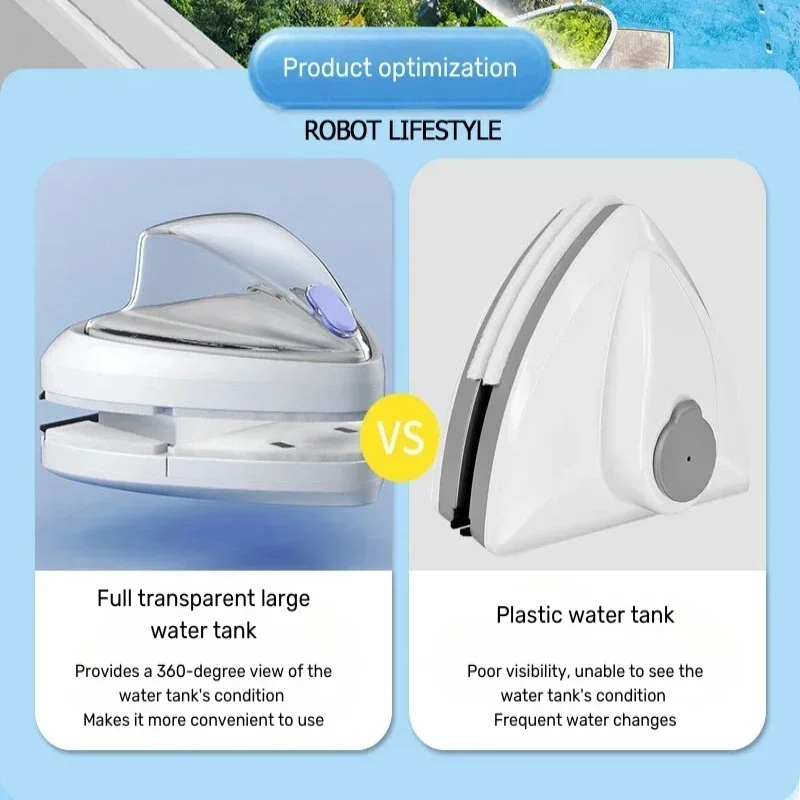 Magnetic Glass Cleaner Automatic Drainage Wiper Glass Double Sided Window Washer Cleaner Brush Household Cleaning Tool