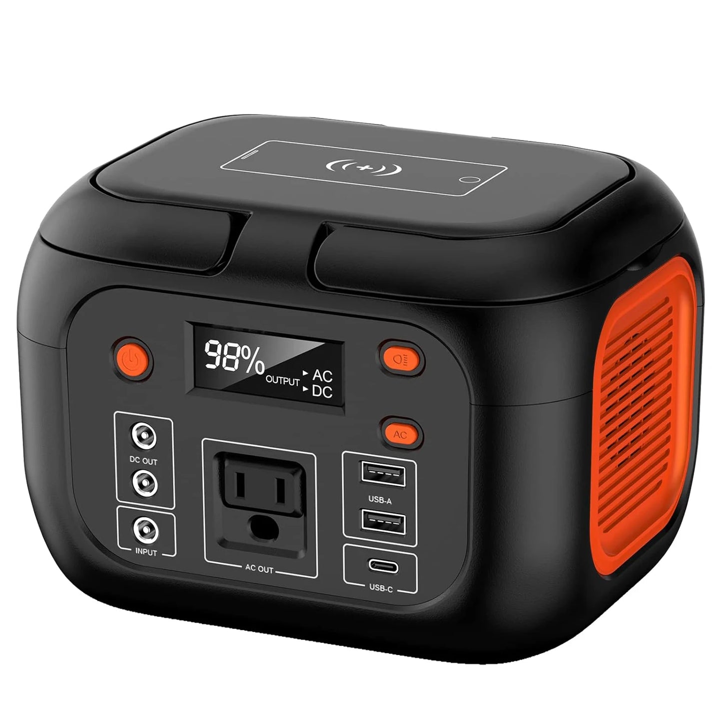 Portable Power Station with 600W/300W/200W/120W Output, 110V AC Outlets, Solar Generator and Energy Storage Solution for Camping, Travel, RV, and Home Use