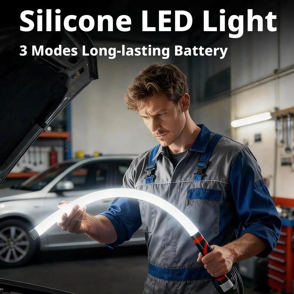 Flexible High Lumens LED Work Light for Auto Repair, 360° Bendable Silicone Inspection Lamp for Home Maintenance,Garage,Workshop