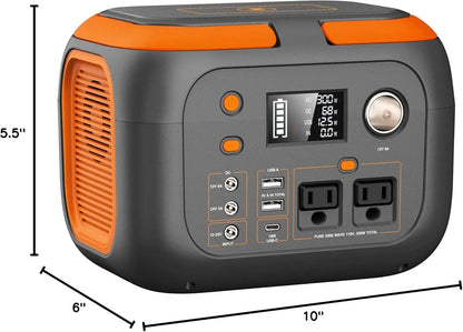 Portable Power Station with 600W/300W/200W/120W Output, 110V AC Outlets, Solar Generator and Energy Storage Solution for Camping, Travel, RV, and Home Use