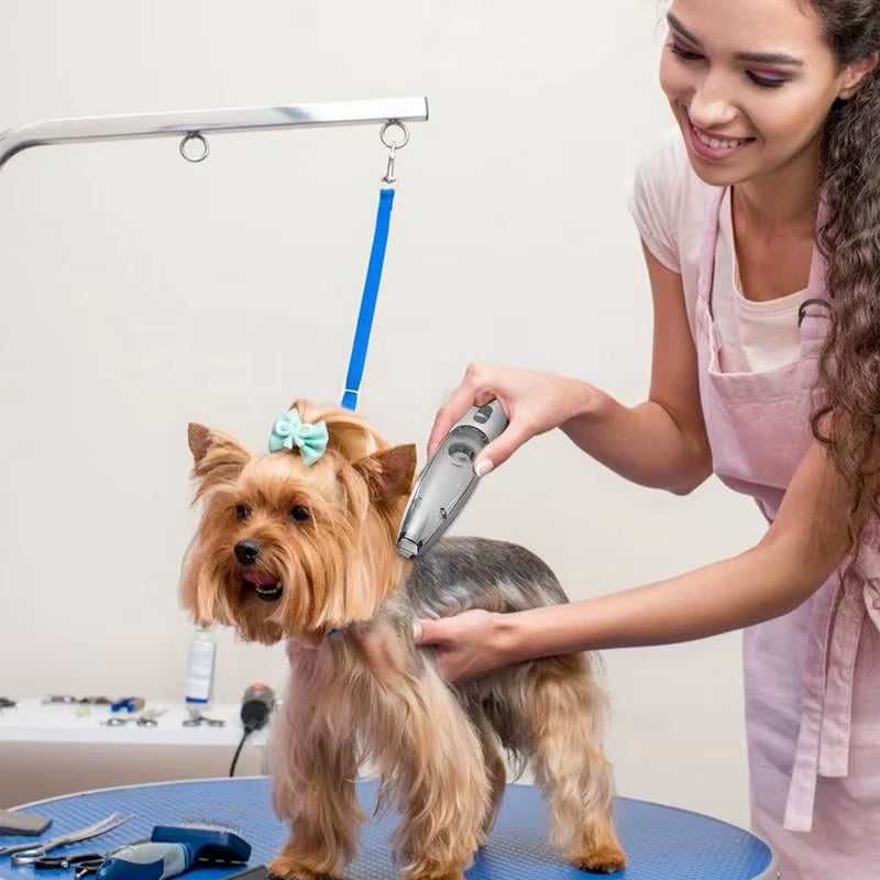 Clear Bin Cat Hair Trimmer Cordless Vacuum Pet Clipper with Suction Rechargeable USB Low Noise Electric Dog Groomer