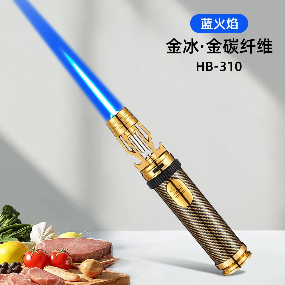 BBQ Barbecue Powerful Metal Gas Lighter Windproof Turbo Jet Red Blue Flame Kitchen Torch Cigar Smoking Accessories