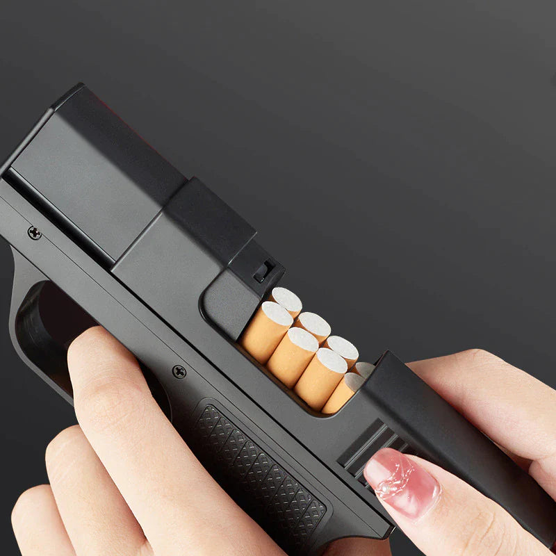 Professional Pistol Lighter Torch Gas Gun Set - 10 PCS Windproof Cigar and Cigarette Holders