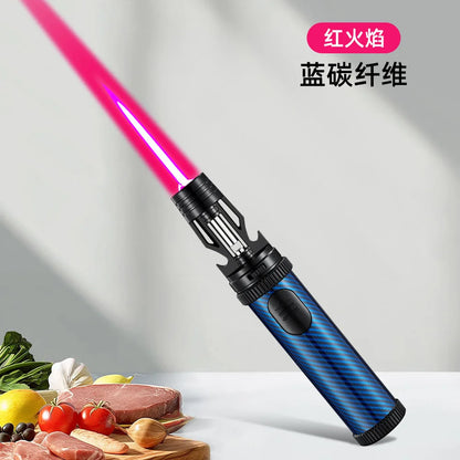 BBQ Barbecue Powerful Metal Gas Lighter Windproof Turbo Jet Red Blue Flame Kitchen Torch Cigar Smoking Accessories