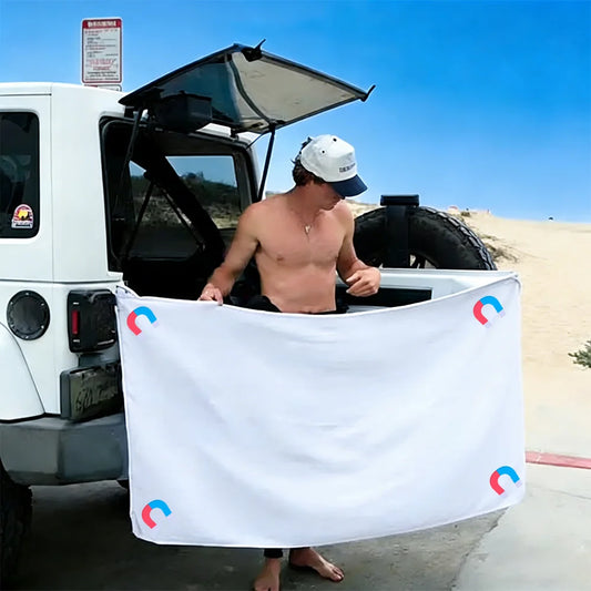 Multifunctional Outdoor Magnetic Bath Towel Coral Fleece Portable Magnet Towels Quick-Drying Beach Towel Bathroom Accessories