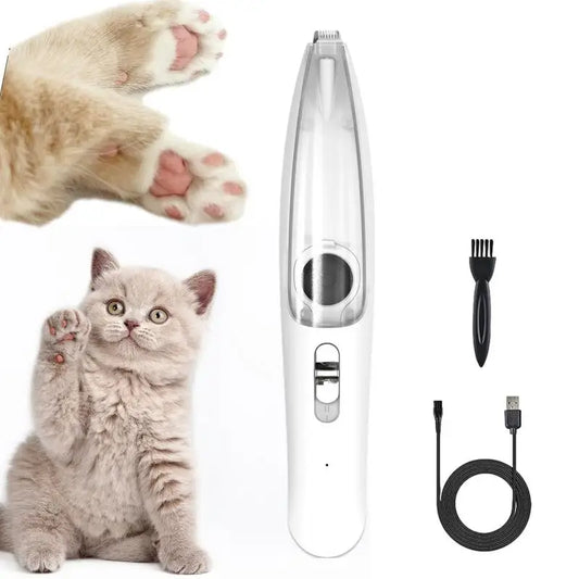 Cordless Dog Hair Trimmer with Vacuum Suction - Rechargeable, Low Noise Electric Groomer for Effortless Pet Grooming