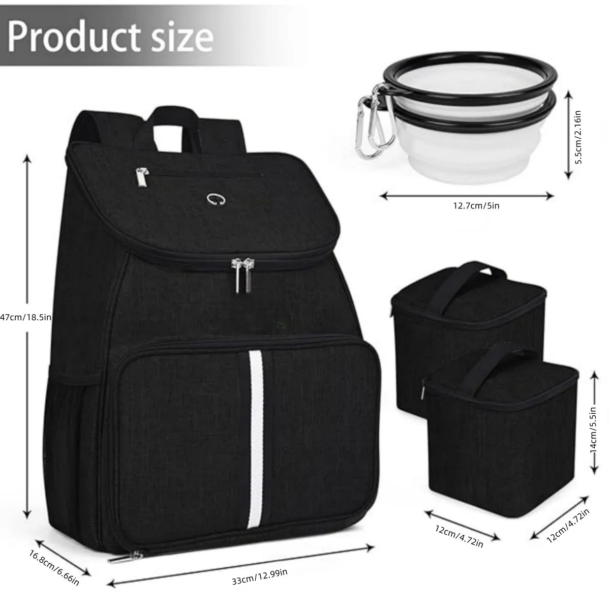1 Pc Pet Travel Bag Dog Cat Supplies Backpack, Water-Resistent Diapers Food Travel Tote Backpacks Weekend Bags Accessories Set 